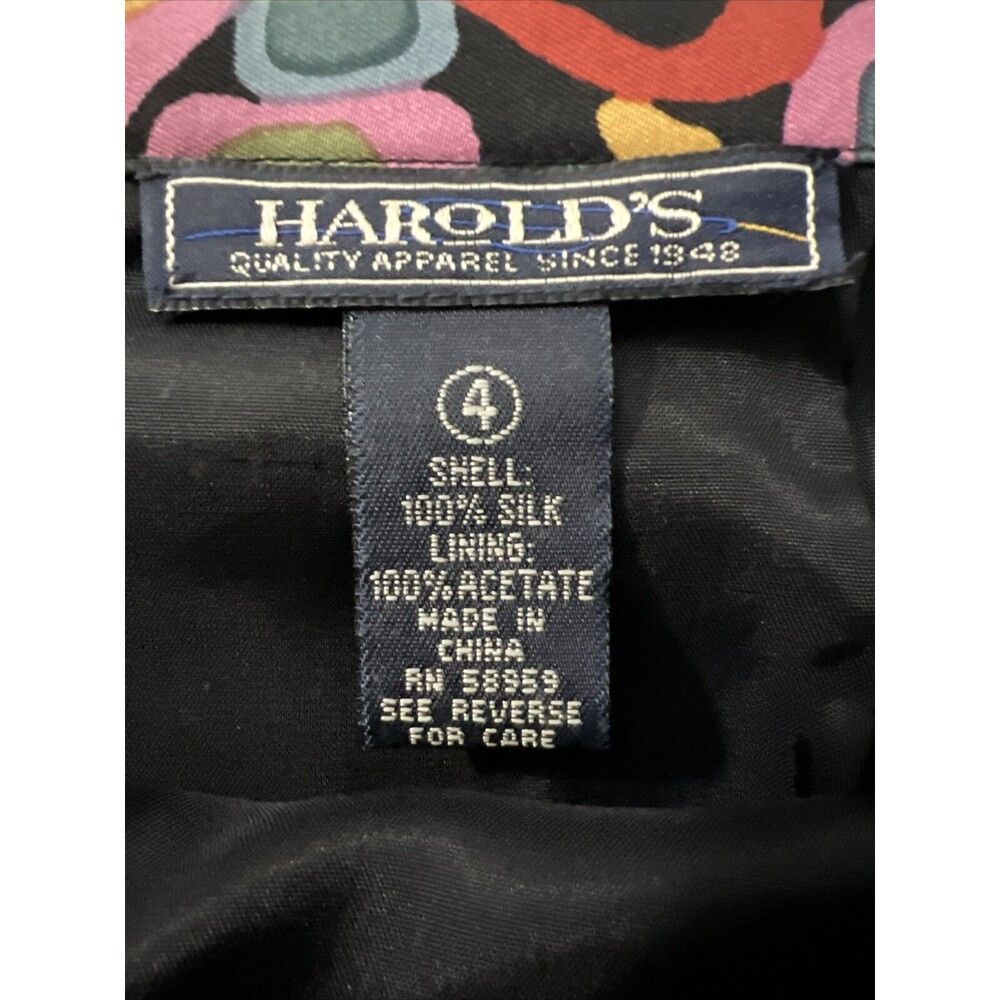 Harold’s Quality Apparel Womens 4 100% Silk Pencil Skirt Lined Back Zip Colorful - Picture 7 of 8